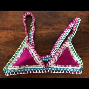 Kiini Coco bikini swimsuit crochet top fuscia